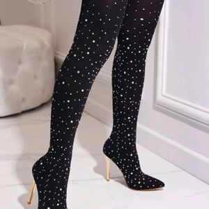 Elegant Black Stiletto Heel Boots